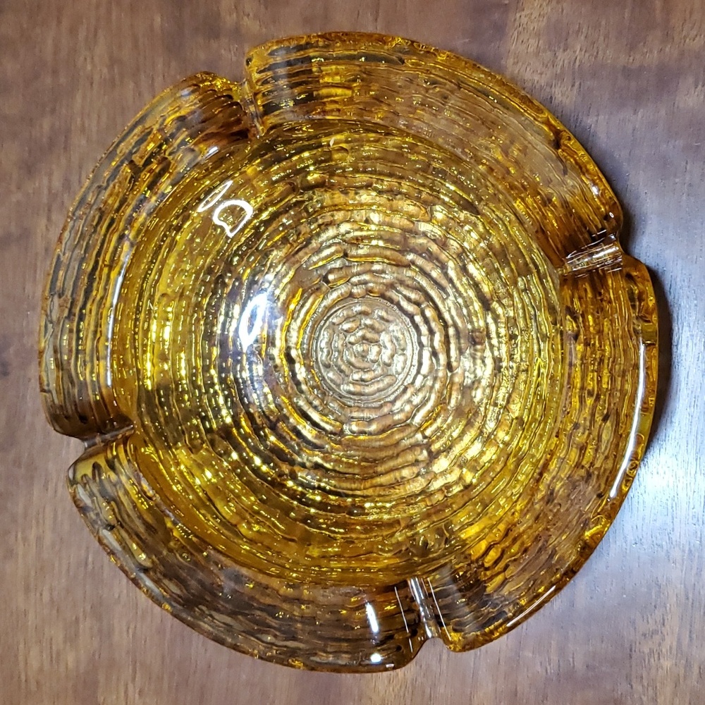Vintage Anchor Hocking Soreno amber ashtray 6.5" - Picture 6 of 8